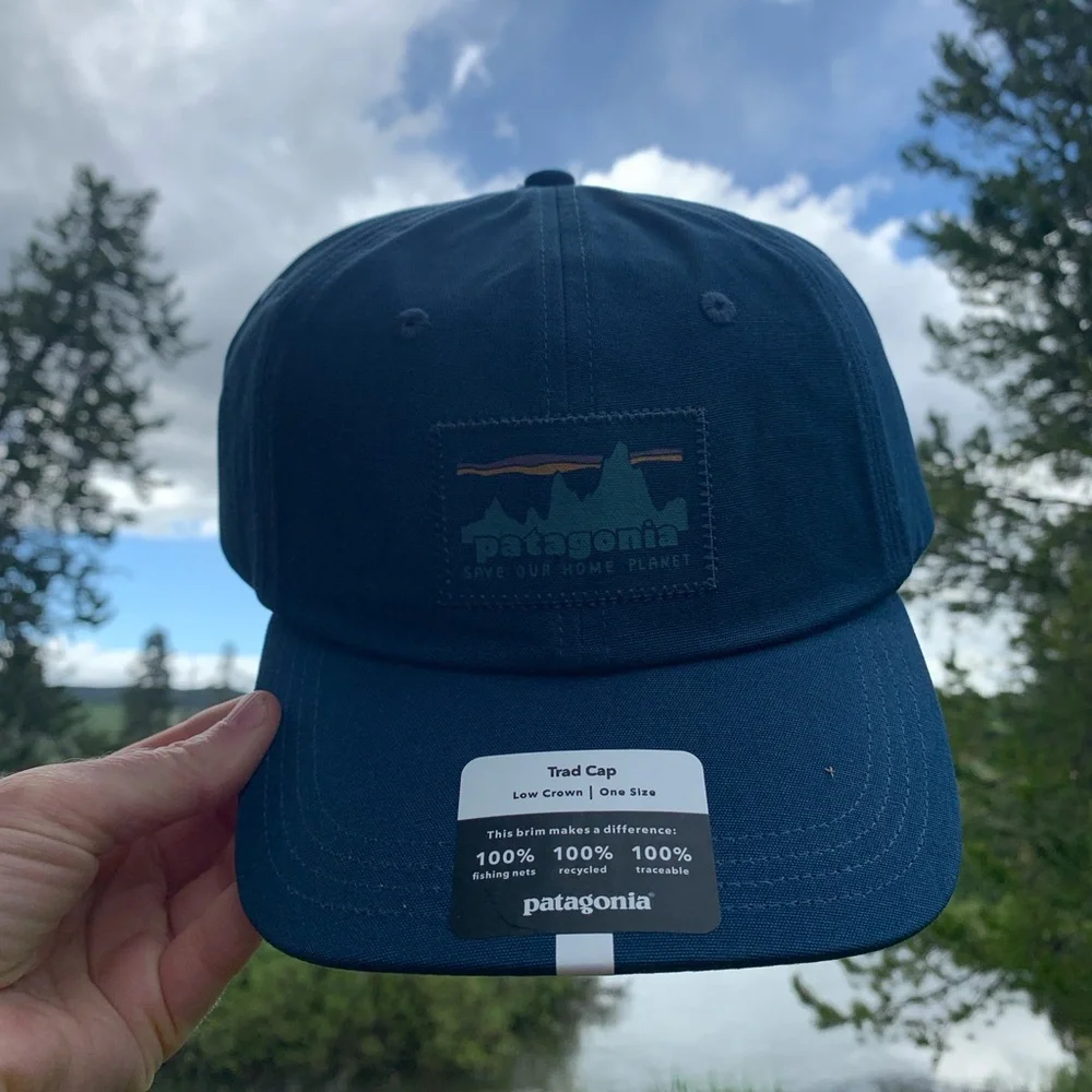 NWT Patagonia Blue Hat - Blue Skyline & “Save Our Planet Earth”